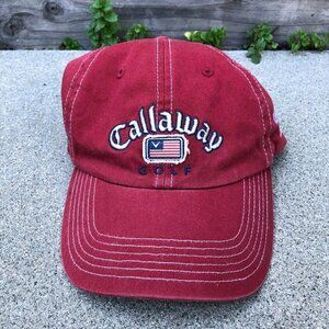 VTG CALLAWAY GOLF USA Westlake Jr Golf Hat Men's Red Adjustable Cap Baseball​​​